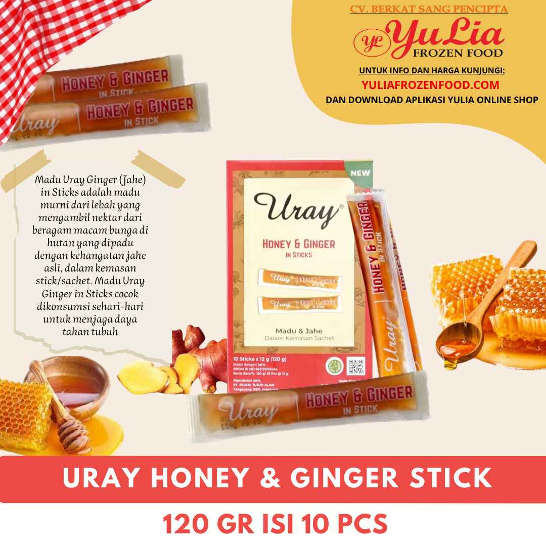 URAY HONEY & GINGER STICK 120 GR ISI 10 PCS (24)