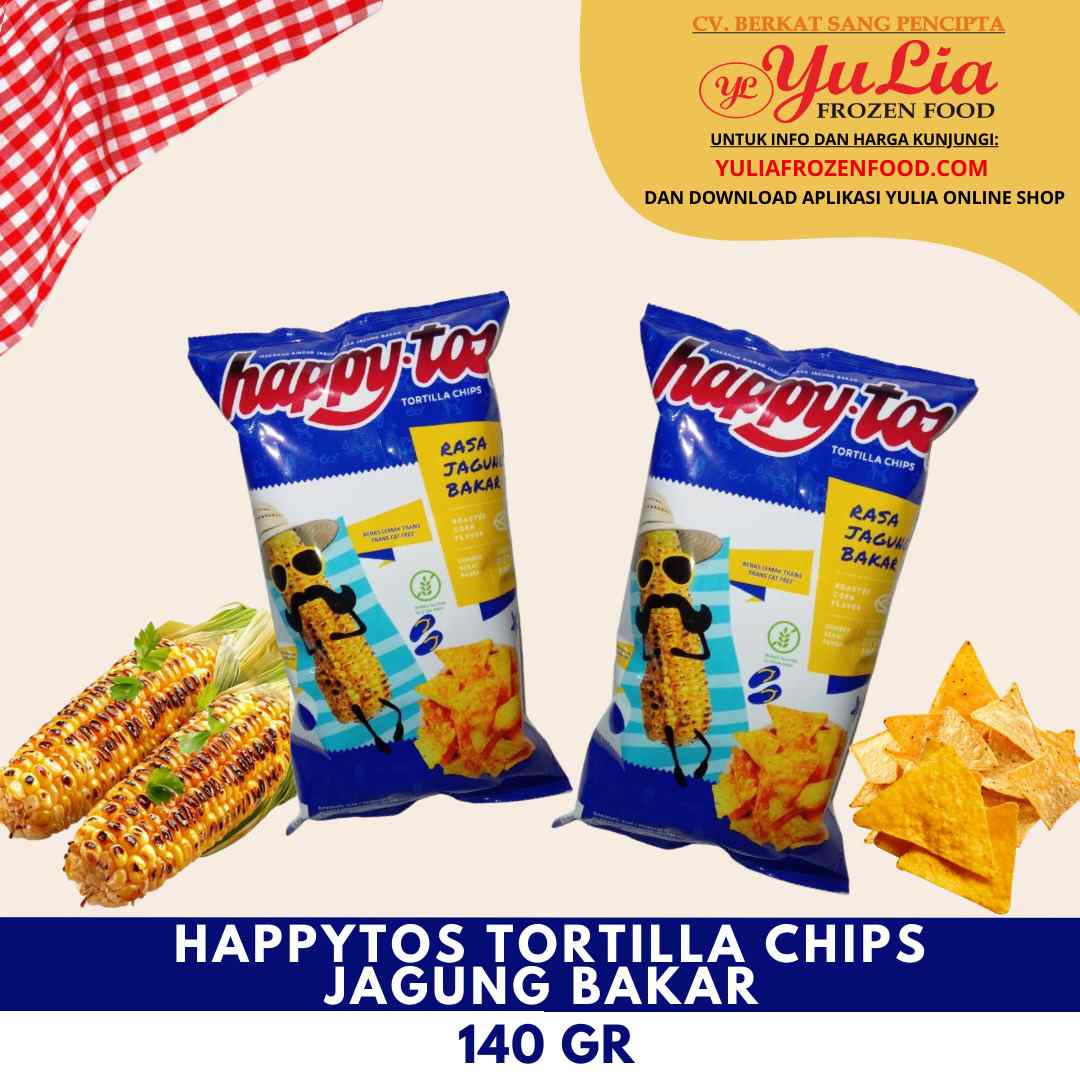 HAPPYTOS TORTILLA CHIPS JAGUNG BAKAR 140 GR (16)