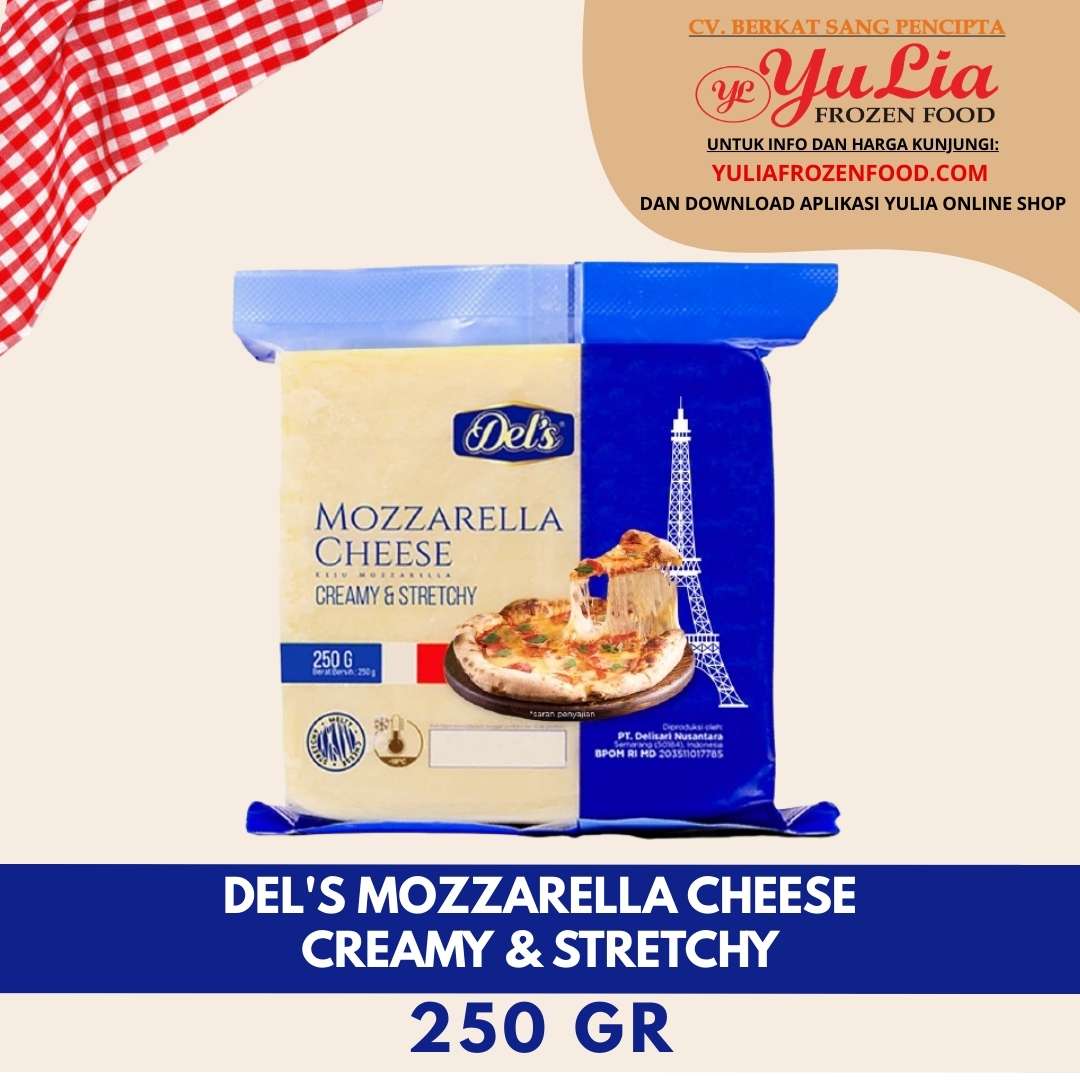 DEL'S MOZZARELLA CHEESE CREAMY & STRETCHY 250 GR (20)