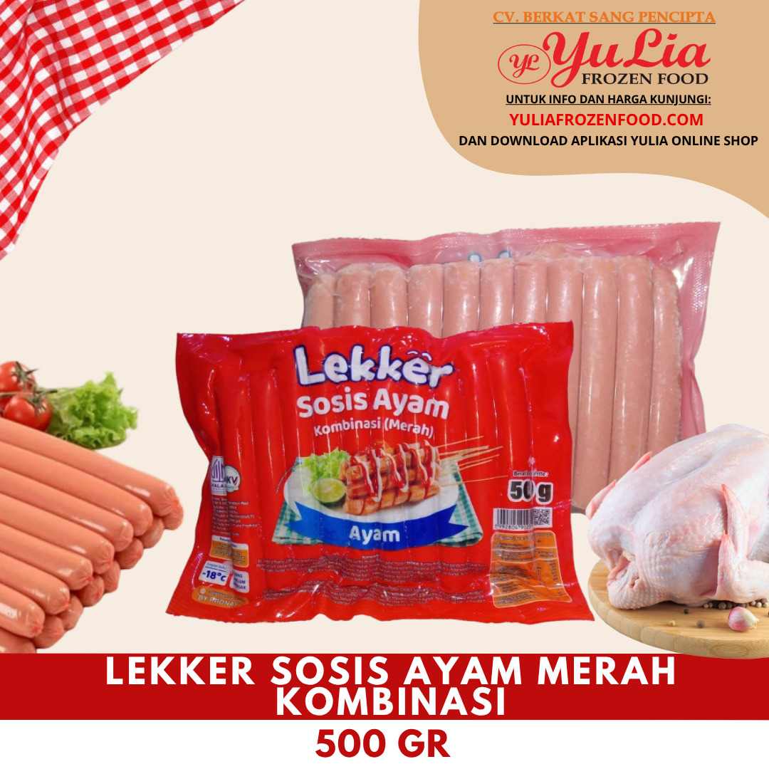 LEKKER SOSIS AYAM MERAH KOMBINASI 500 GR (20)