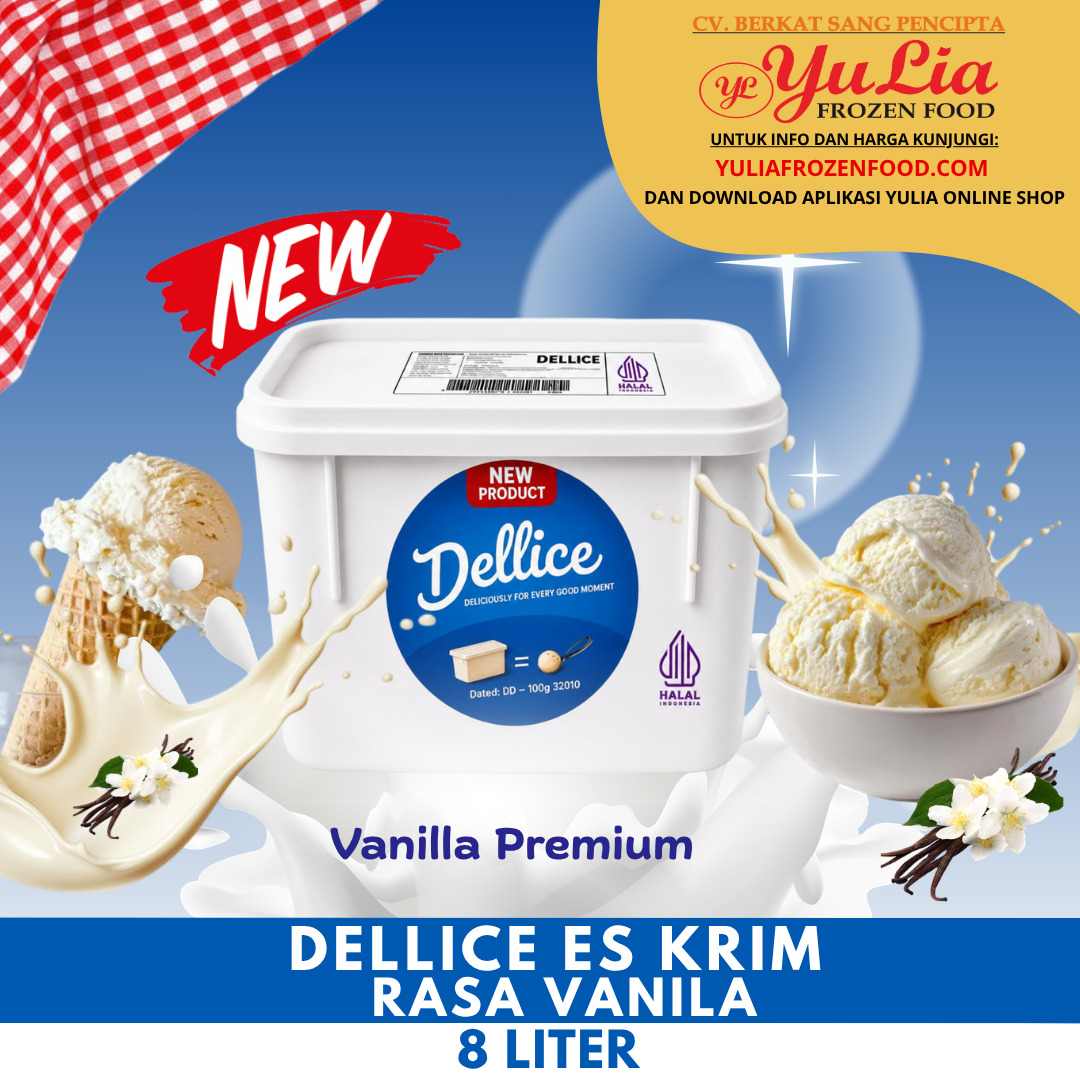 DELLICE ES KRIM RASA VANILA 8 LITER (2)
