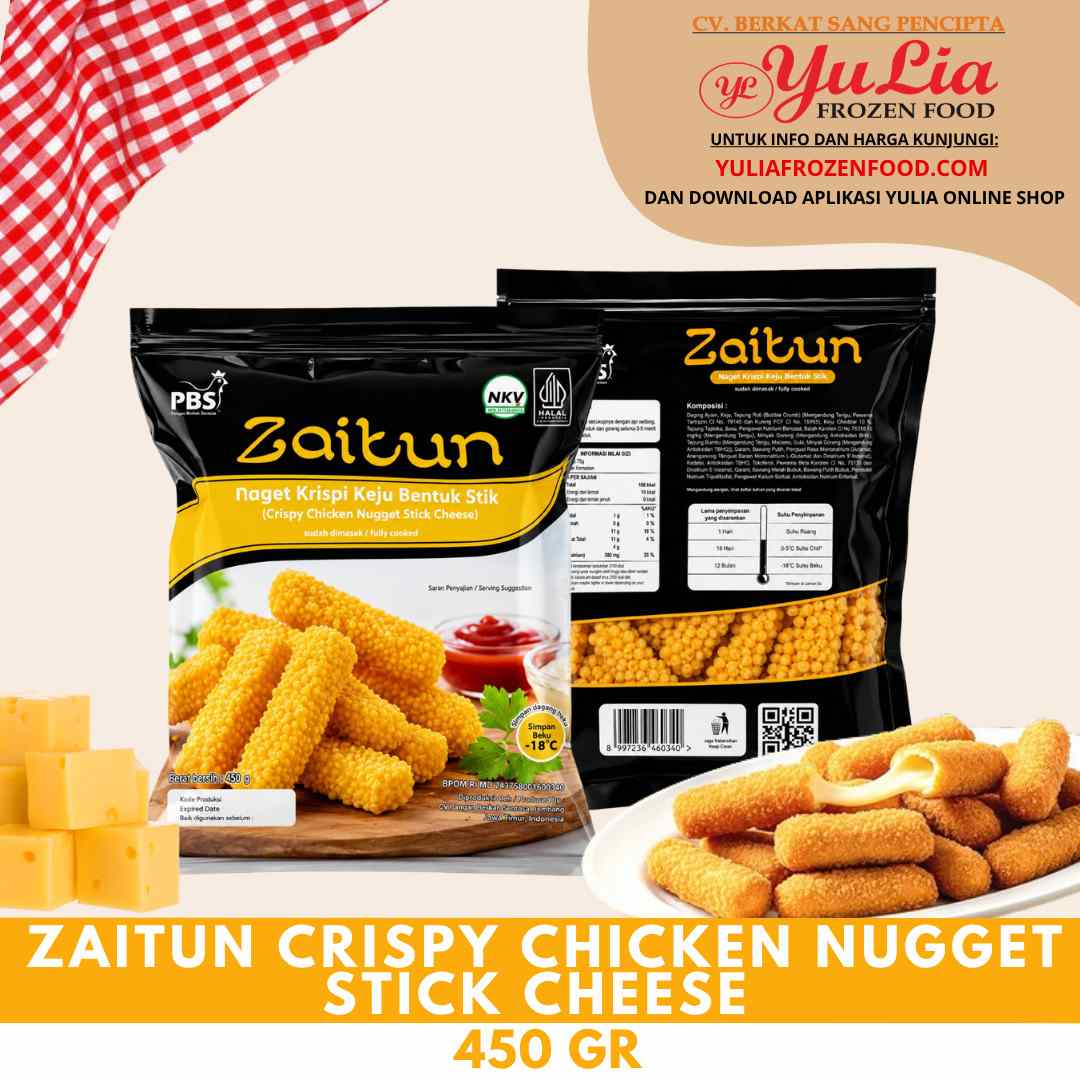 ZAITUN CRISPY CHICKEN NUGGET STICK CHEESE 450 GR (10)