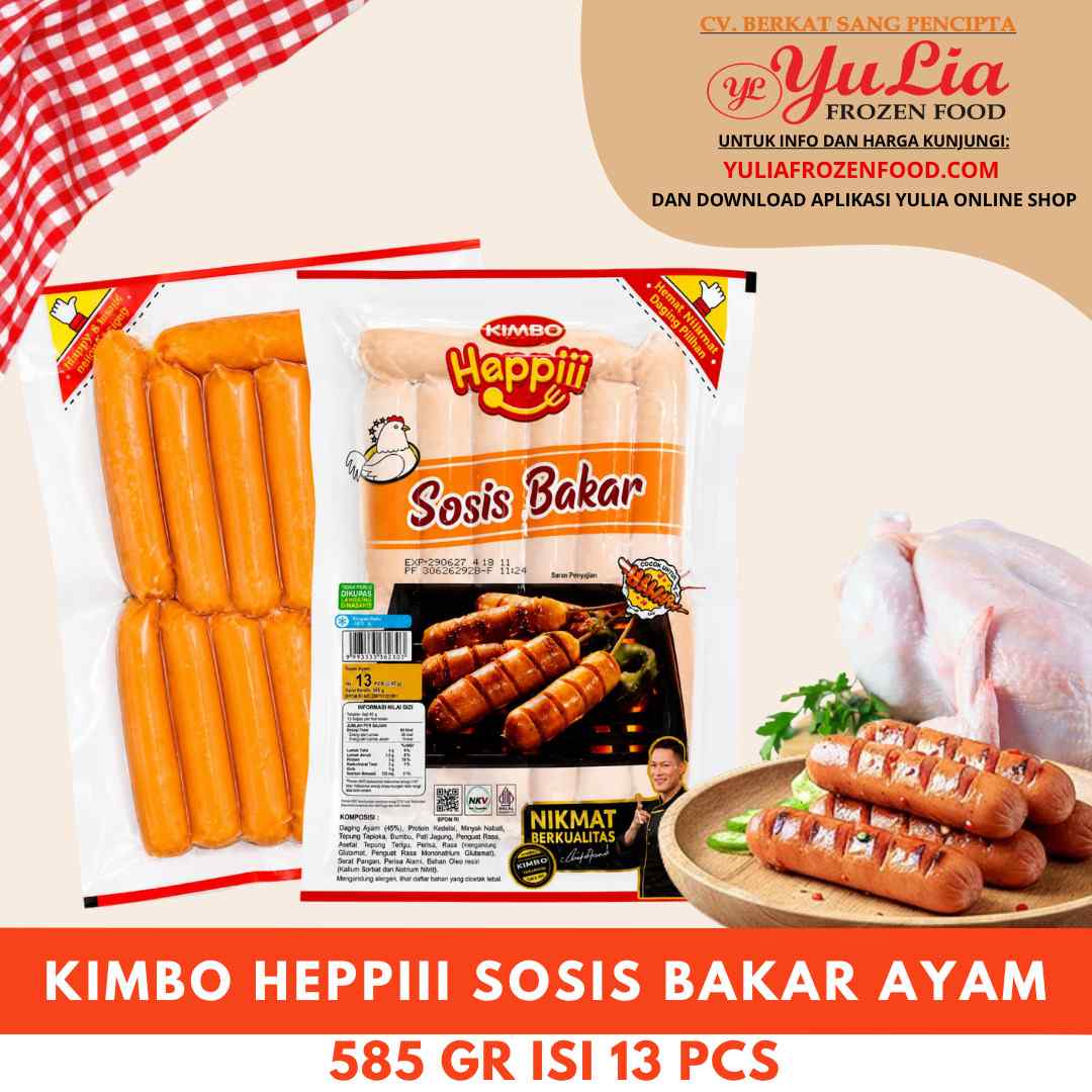 KIMBO HEPPIII SOSIS BAKAR AYAM 585 GR ISI 13 PCS (12)