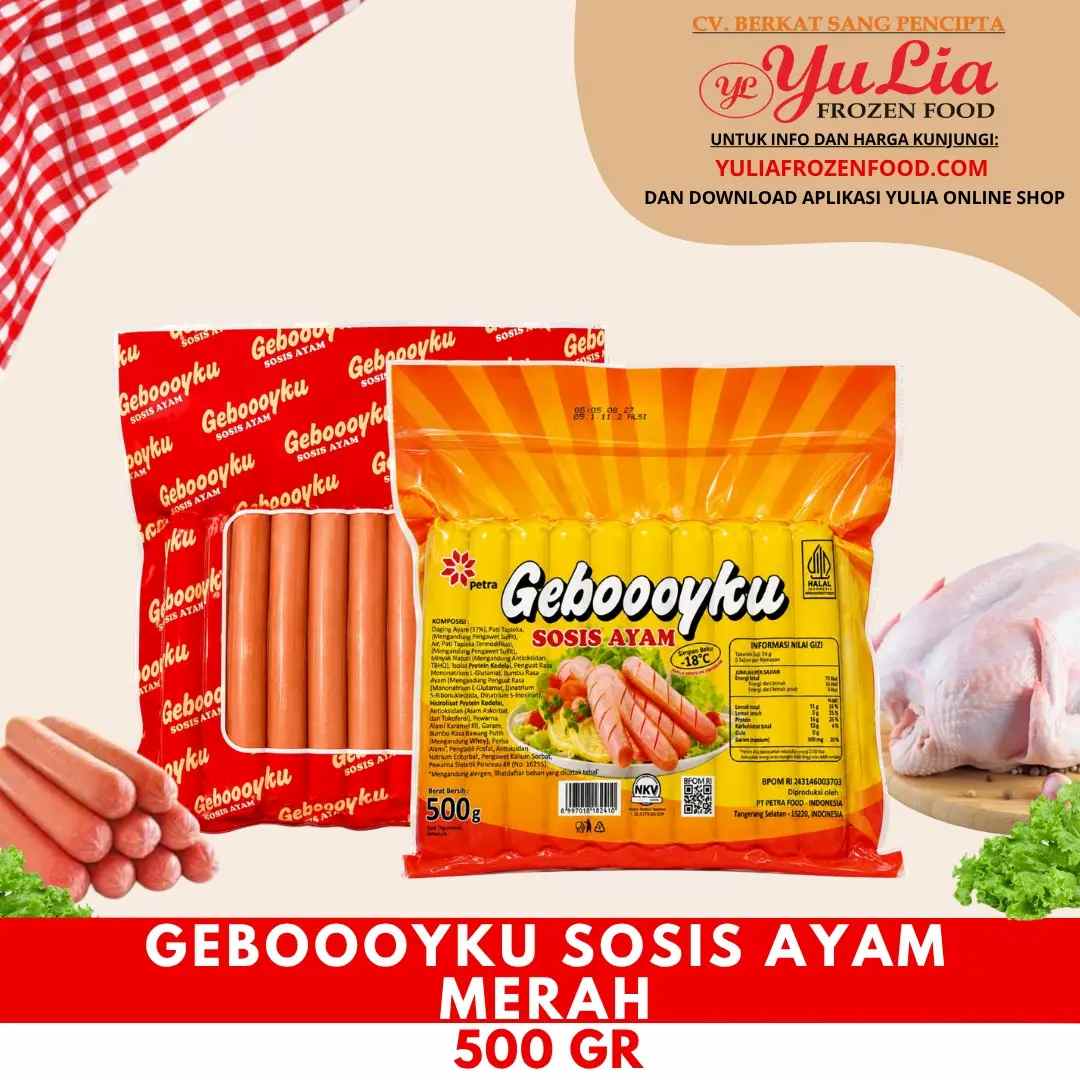 GEBOOOYKU SOSIS AYAM MERAH 500 GR (20)