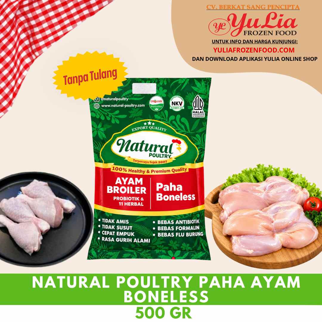 NATURAL POULTRY PAHA AYAM BONELESS 500 GR (10)