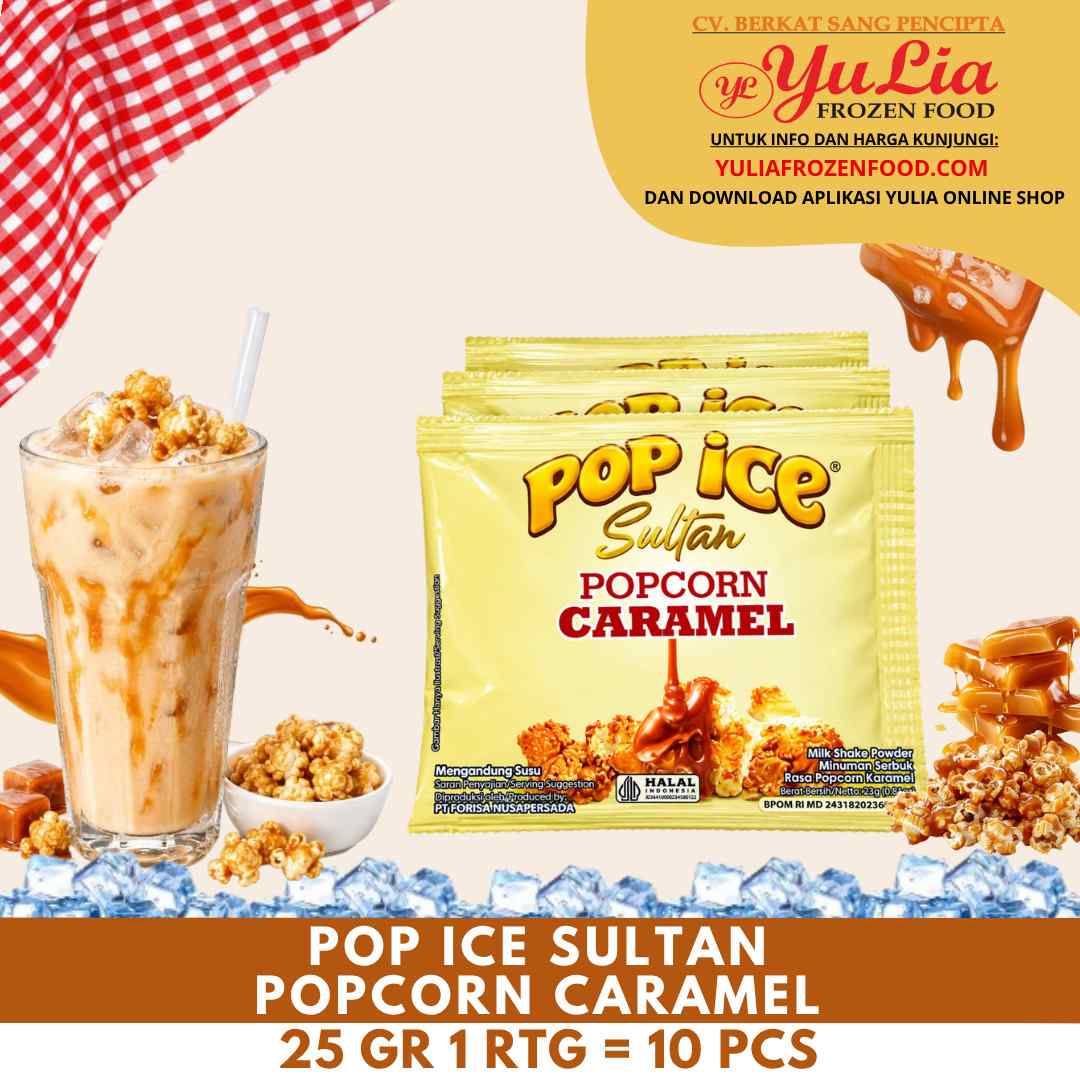 POP ICE SULTAN POPCORN CARAMEL 25 GR 1 RTG = 10 PCS (5)