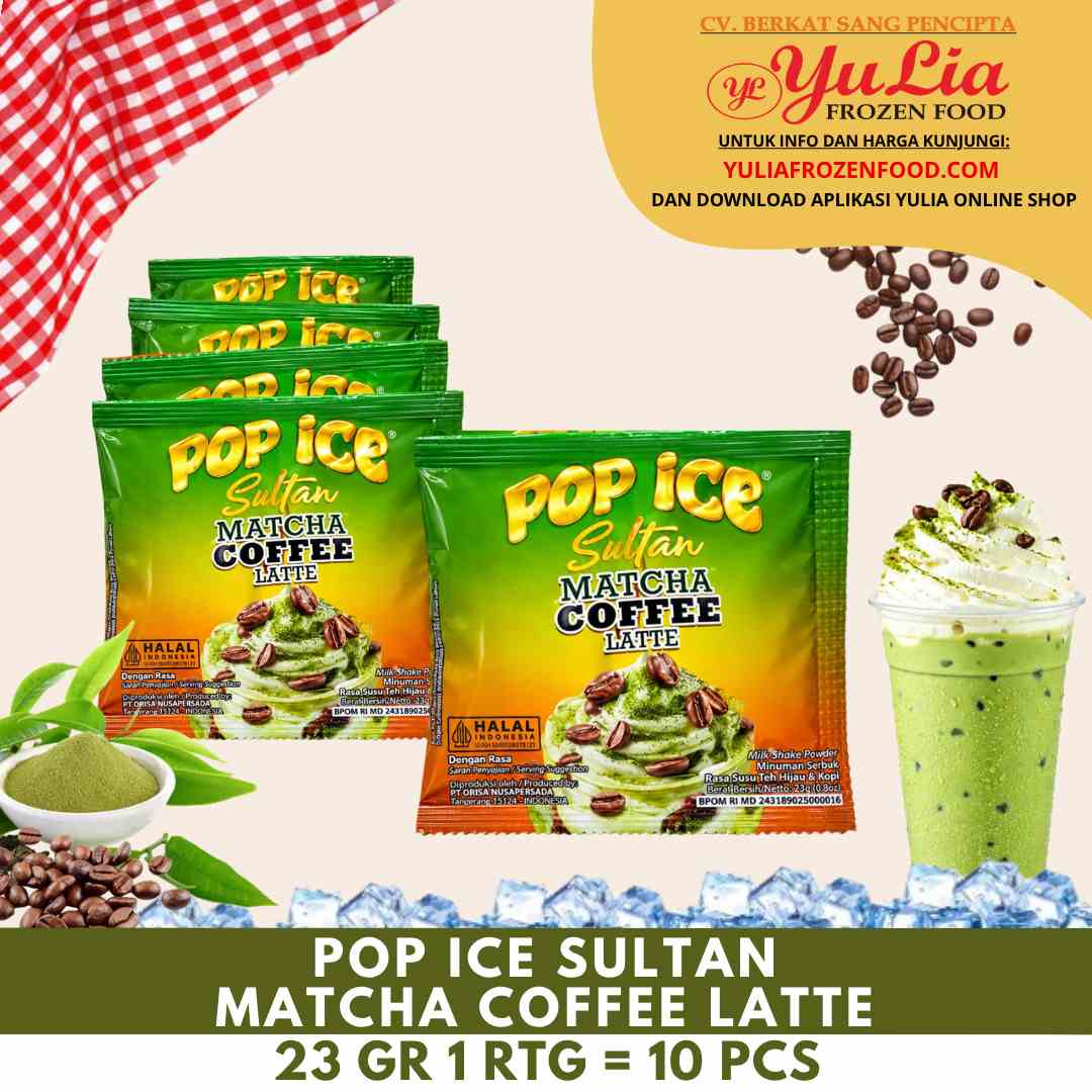 POP ICE SULTAN MATCHA COFFEE LATTE 23 GR 1 RTG = 10 PCS (5)