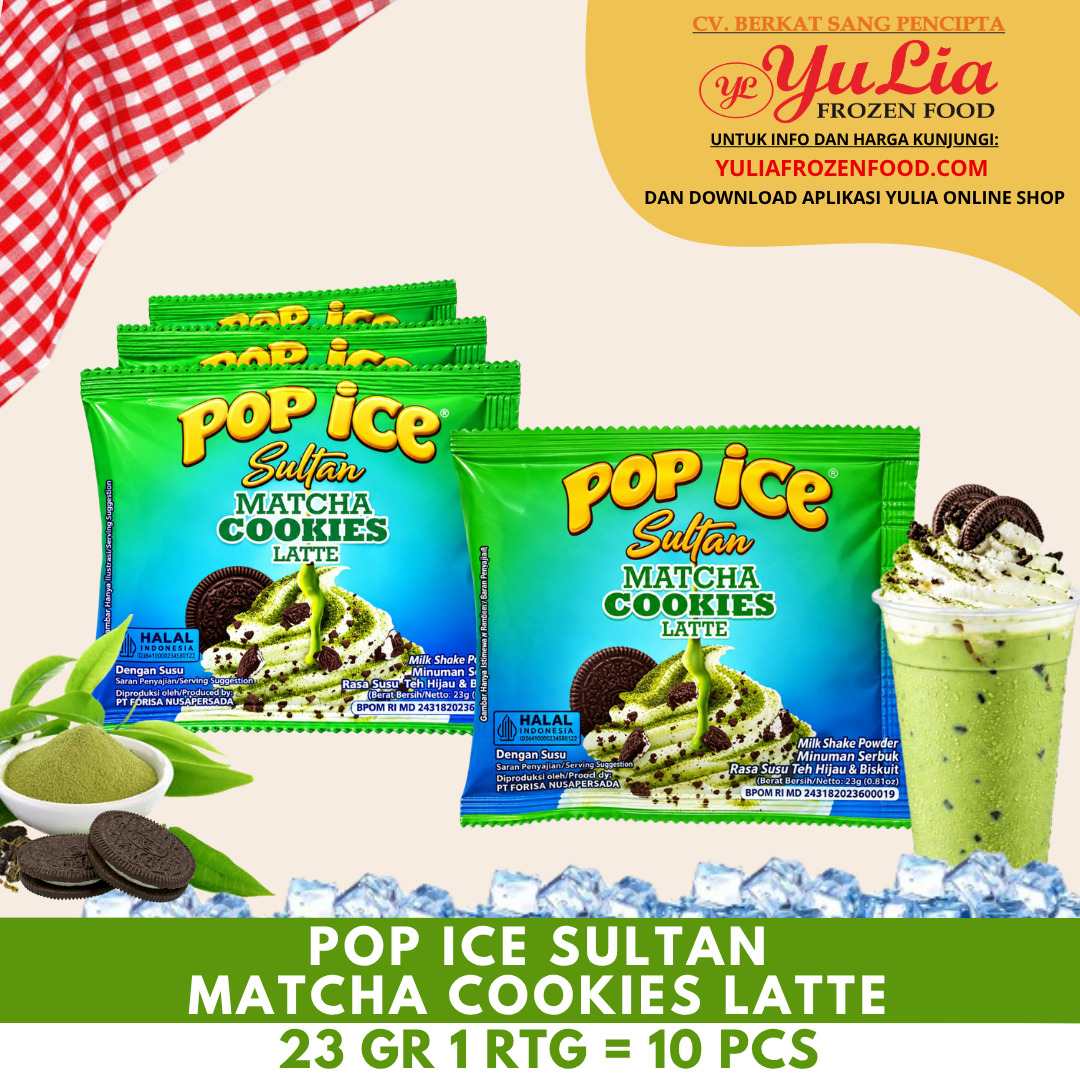 POP ICE SULTAN MATCHA COOKIES LATTE 23 GR 1 RTG = 10 PCS (5)
