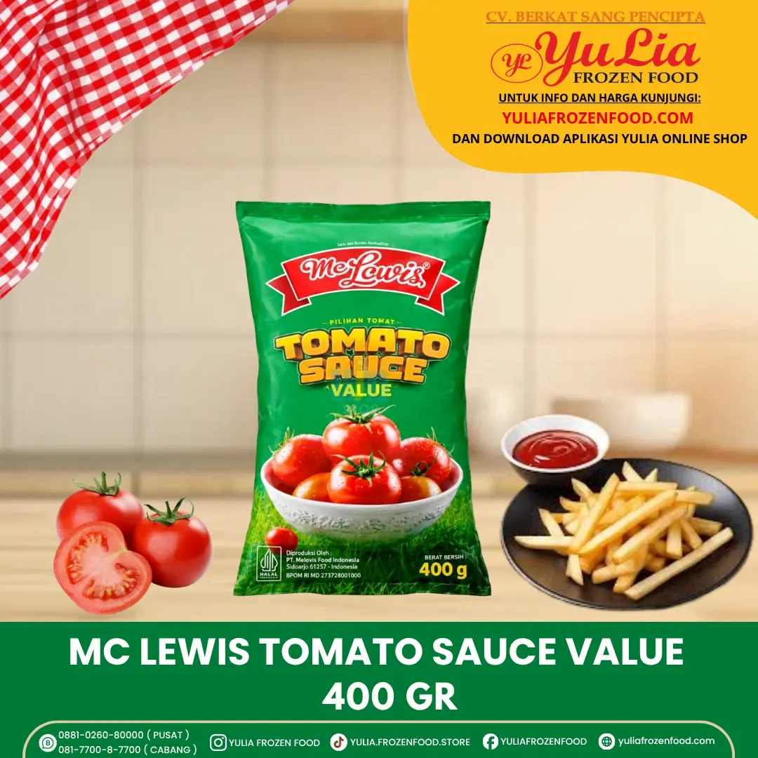 MC LEWIS TOMATO SAUCE VALUE 400 GR (24)